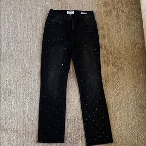 Frame le high black studded jeans. Studs